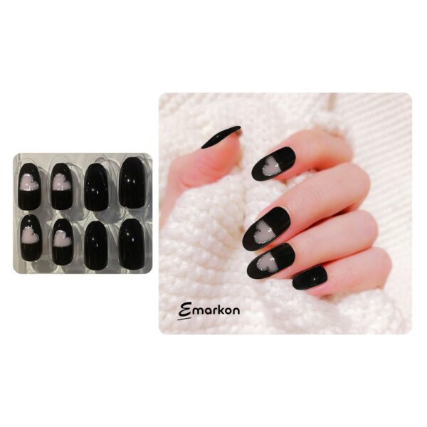 Press On Nails | False Nails (Hearts | Black Lilac)