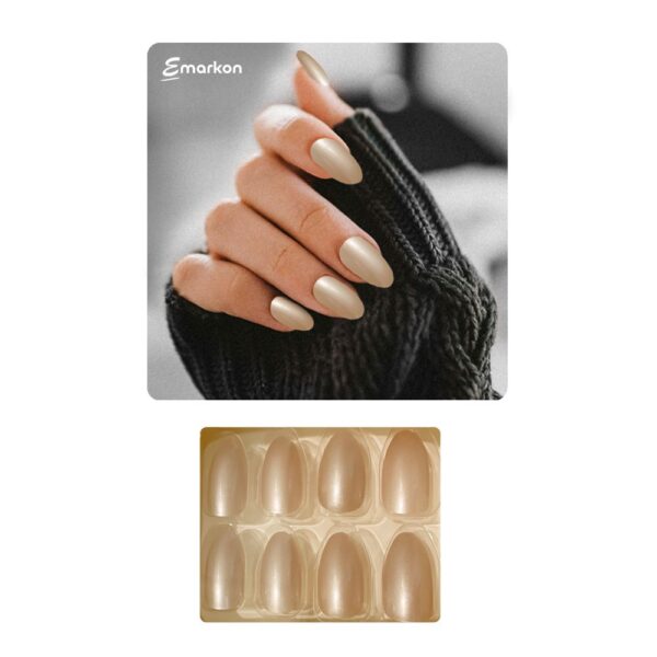 Press On Nails | False Nails (Pearl) - Medium Almond