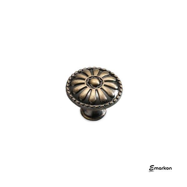 Florence Knob (Antique Brass) | Cabinet Handle