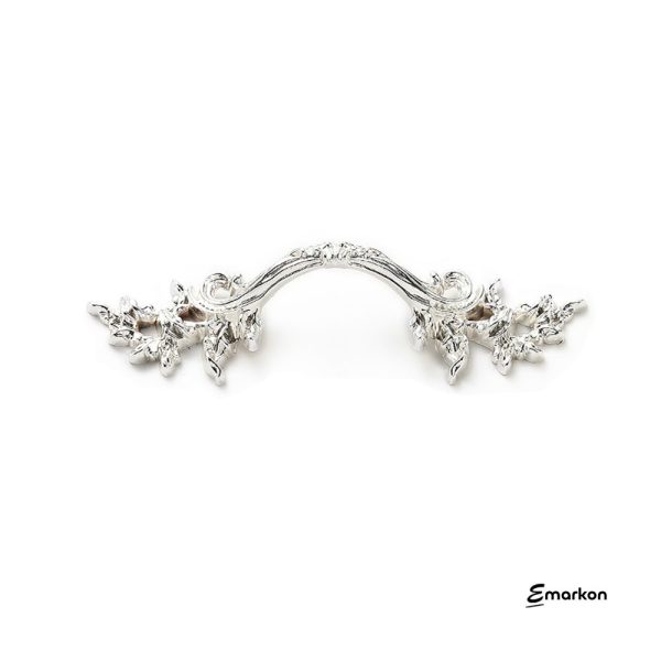 French Leaf Pull Handle (Polished Silver 64mm) | Cabinet Handle