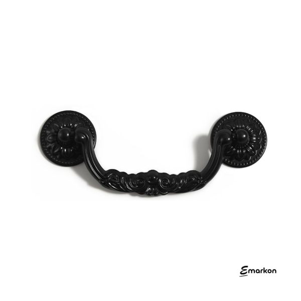 French Soleil Drop Pull Handle (Black 96mm) | Cabinet Handle