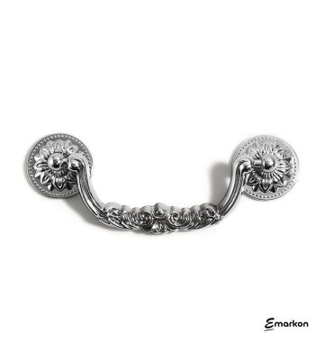 French Soleil Drop Pull Handle (Polished Silver 96mm) | Cabinet Handle