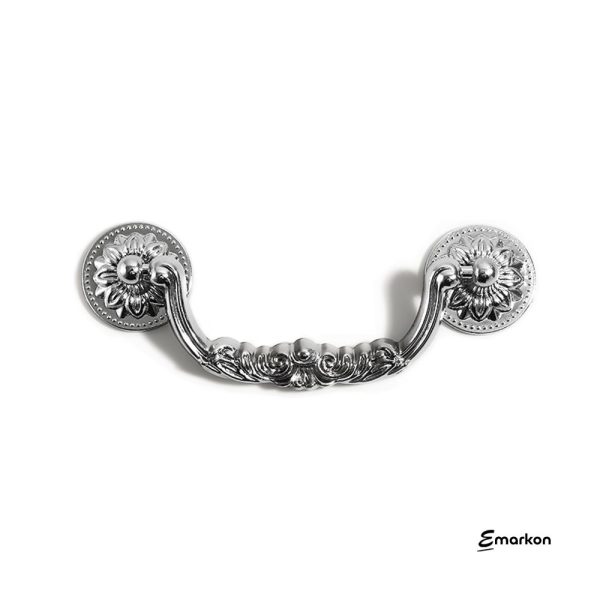 French Soleil Drop Pull Handle (Polished Silver 96mm) | Cabinet Handle